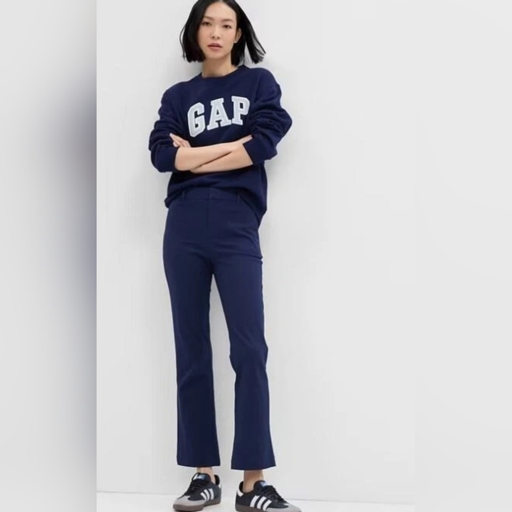 GAP High Rise Kick Fit Navy Blue Stretch Pants 8 PETITE RT$70 NWT Work Casual